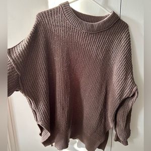 Size Small Oversized Brown Sweater with Slits